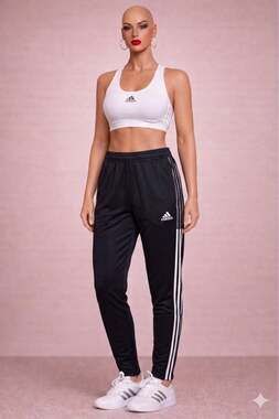 Adidas Tiro 21 Women’s Track Pants XS Black White 3-Stripe Mesh Ankle Zip NWT